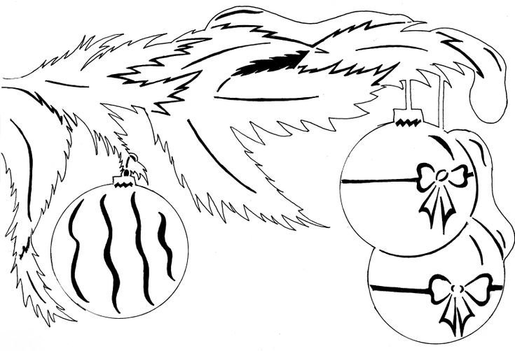 новогодней веточки с игрушкой
