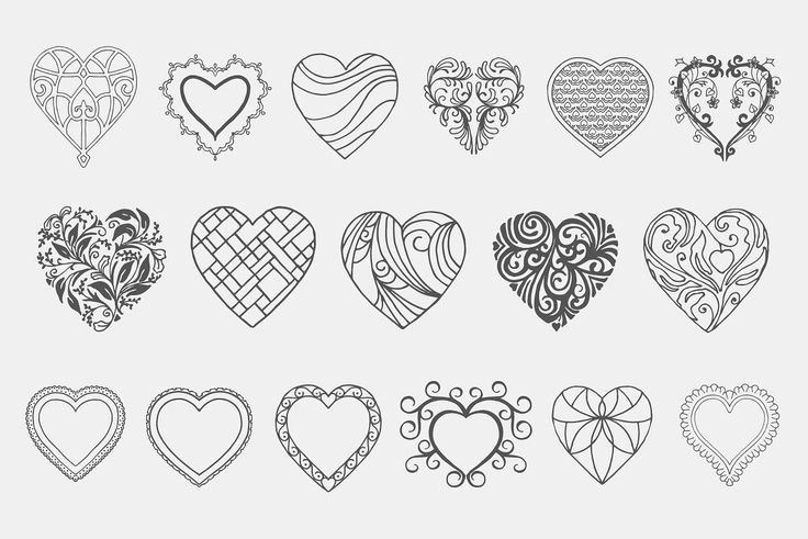 Маленькие сердечки раскраска