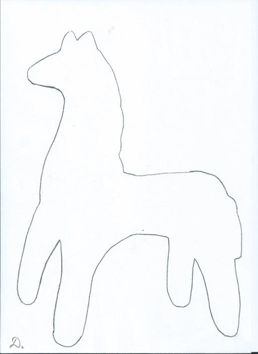 Козлик Дымковская игрушка контур