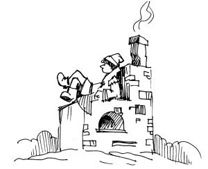 Емеля на печке раскраска