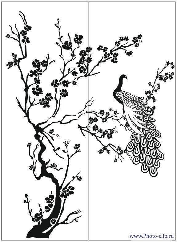 Трафарет птицы на стену