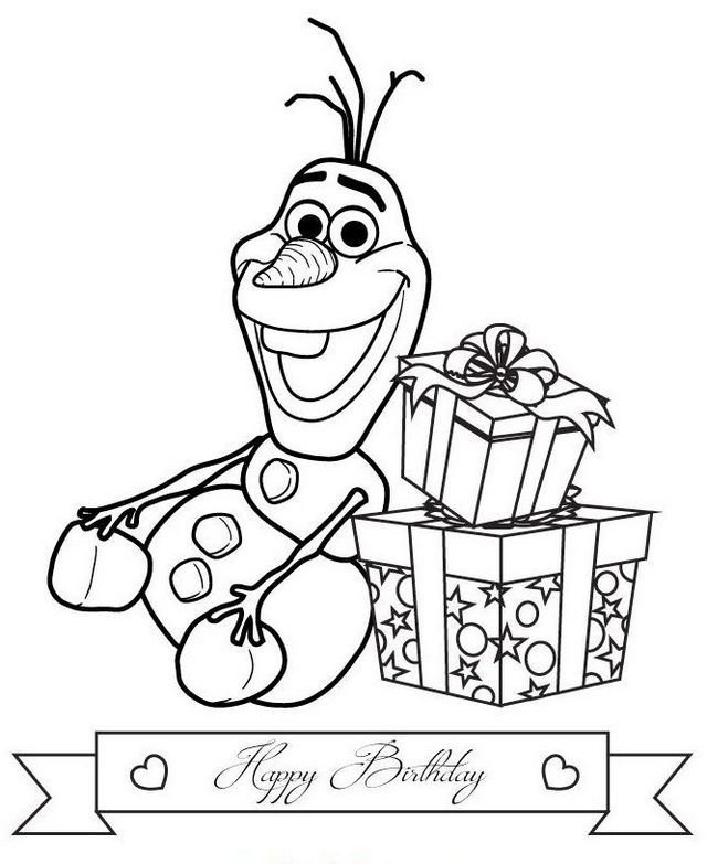 Раскраска Олафа из холодного сердца