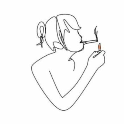 Дама с сигаретой рисунок