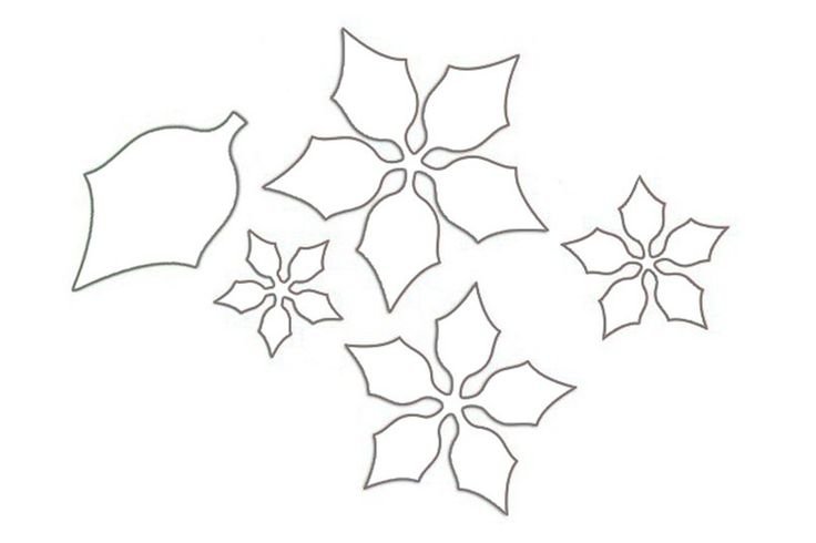 Выкройка цветка пуансеттия