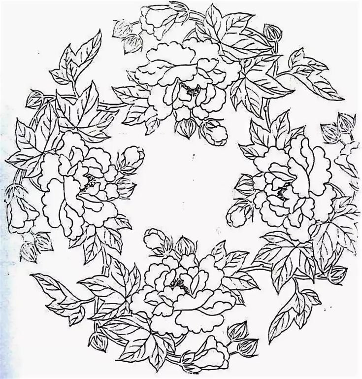 Эскизы цветов для батика