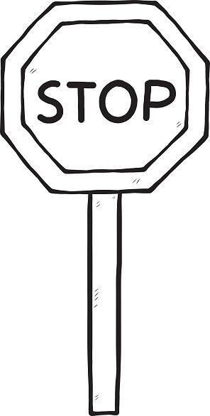 Дорожный знак стоп чб