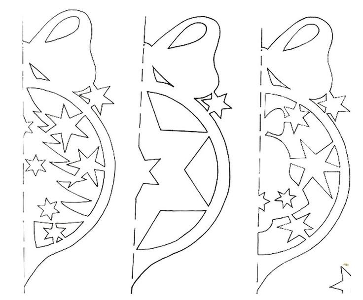 Новогоднее украшение на окно из бумаги трафареты