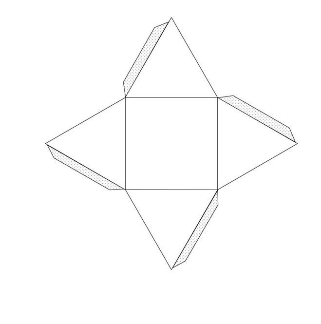 Четырехгранная пирамида развертка