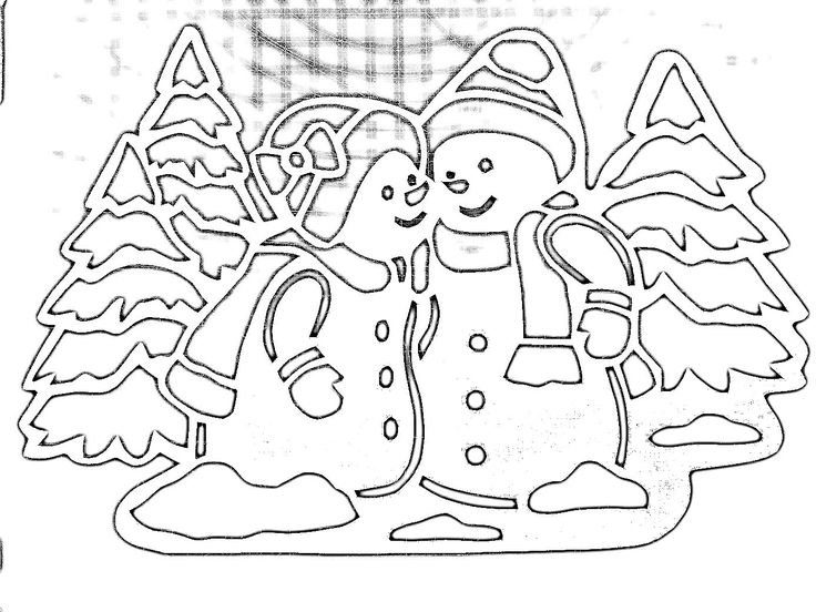 Новогодние вырезалки на окна