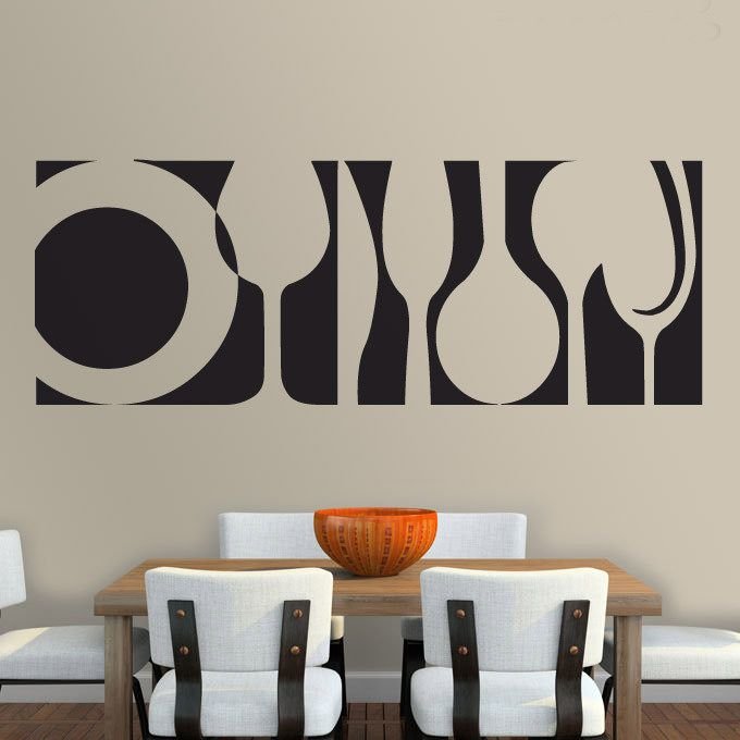 Трафарет на стенв кухне