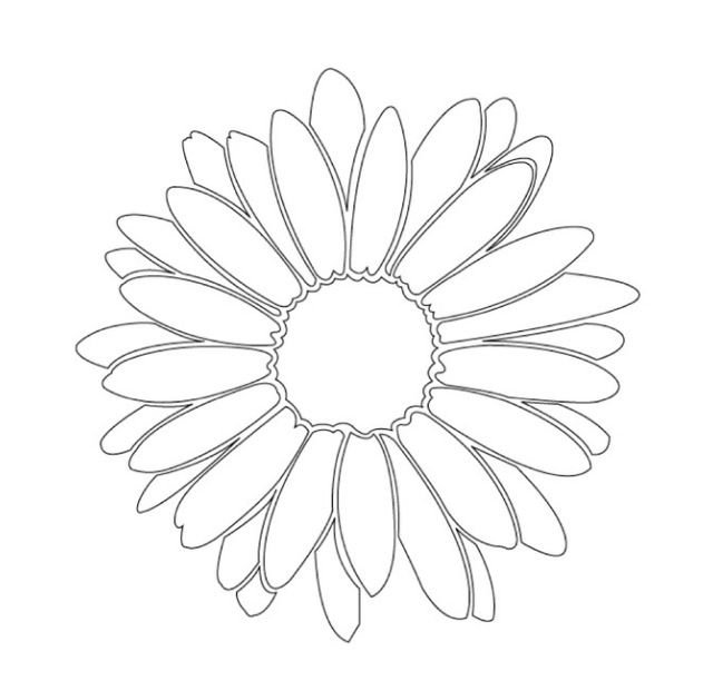 Цветок Ромашка шаблон для вырезания