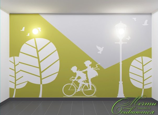 Стильные рисунки в подъезде