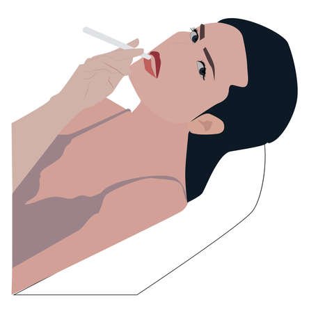 девушка курит