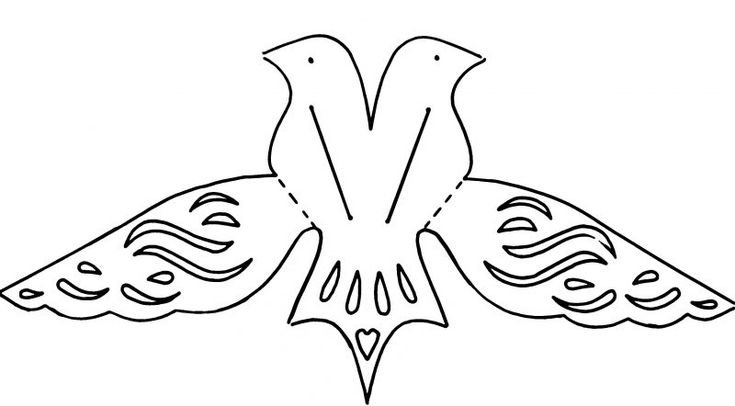 Шаблон птички для вырезания из бумаги