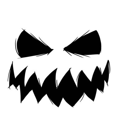 Злая улыбка на белом фоне