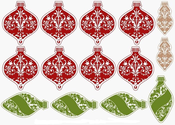 Цветные трафареты на новый год