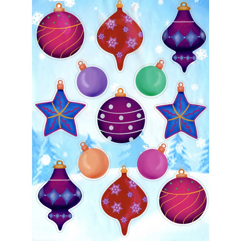 Новогодние игрушки для вырезания цветные