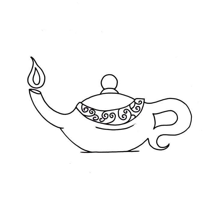 Раскраска лампа Аллидина