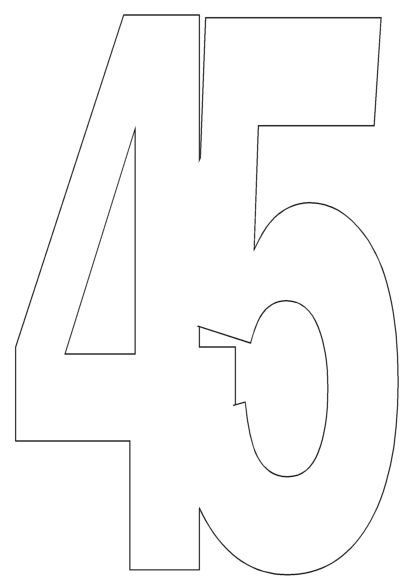 Цифра 45 трафарет