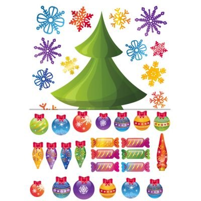 Новогодние украшения для вырезания цветные