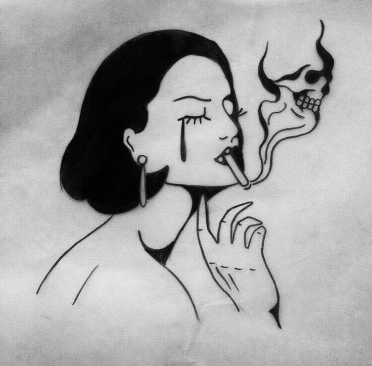 Женщина с сигаретой эскиз