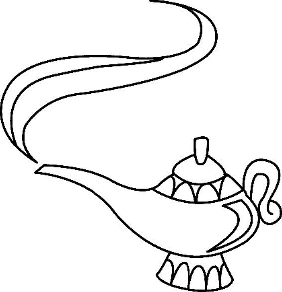 Волшебная лампа Аладдина раскраска для детей