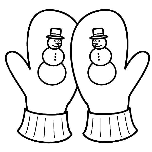 Варежка раскраска