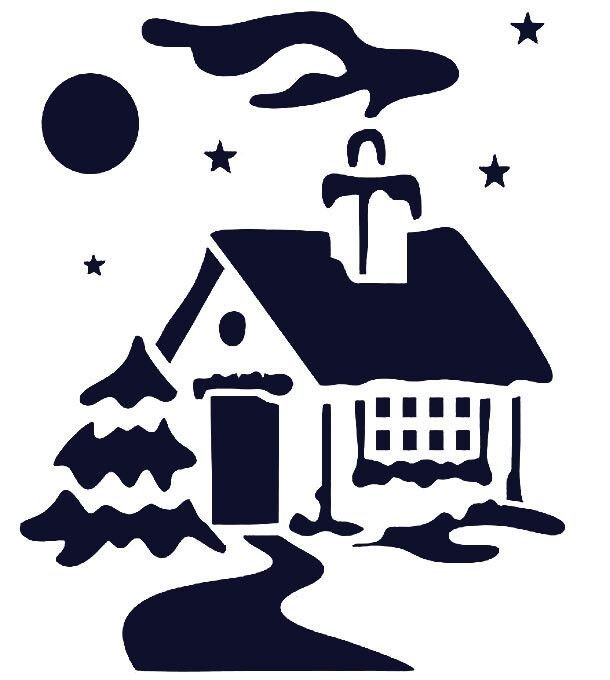 Домик трафарет