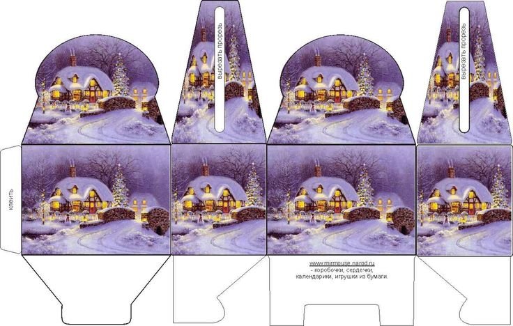 Новогодняя коробка развертка