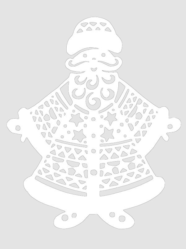 Вытынанка объемный дед Мороз