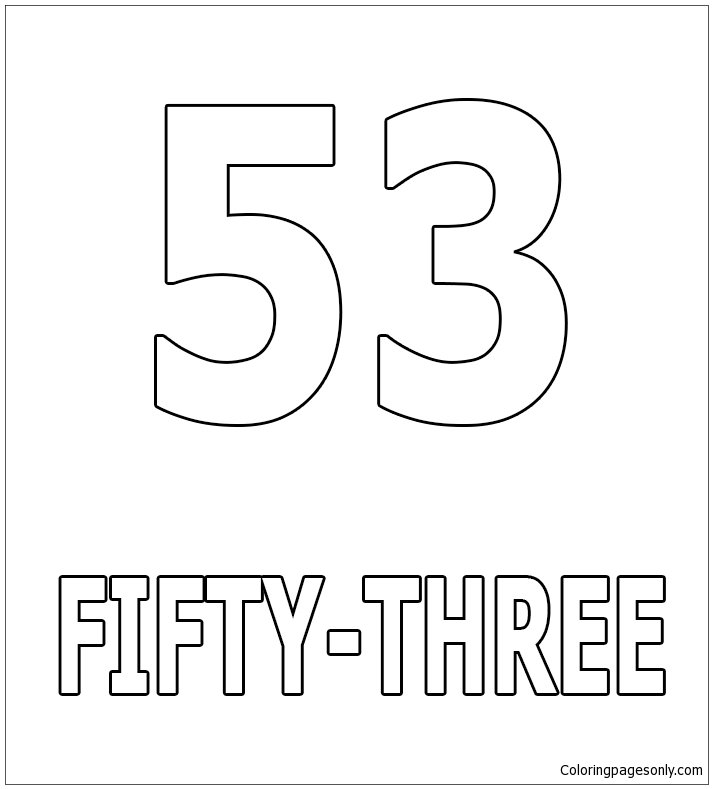 Цифра 52 трафарет