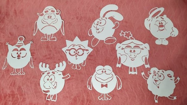 Новогодние Смешарики на окна