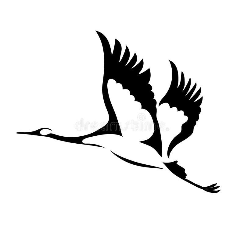 Журавли трафарет