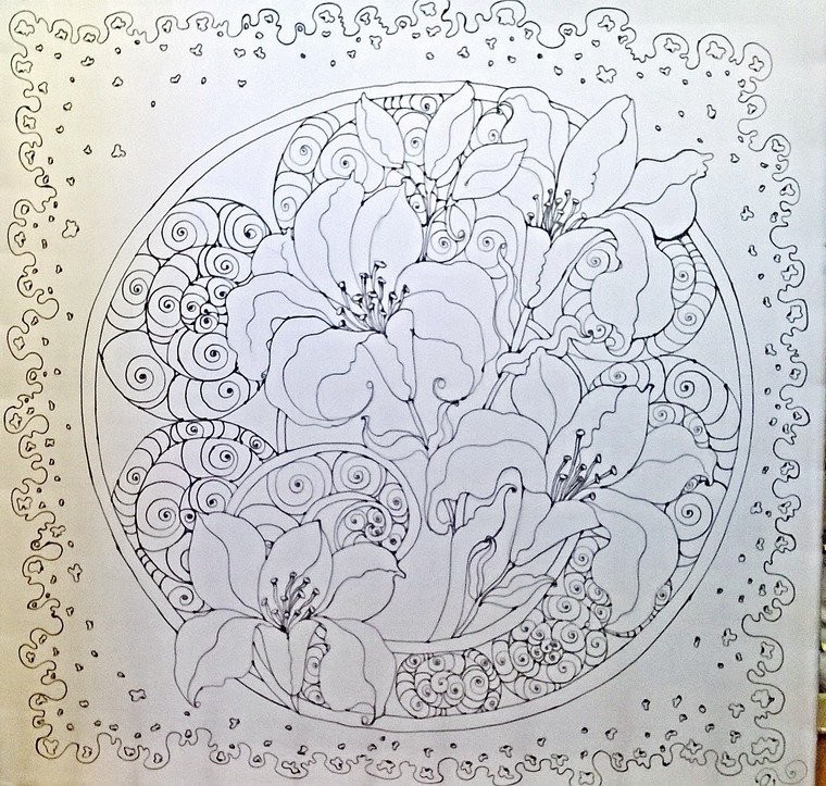 Эскиз росписи платка