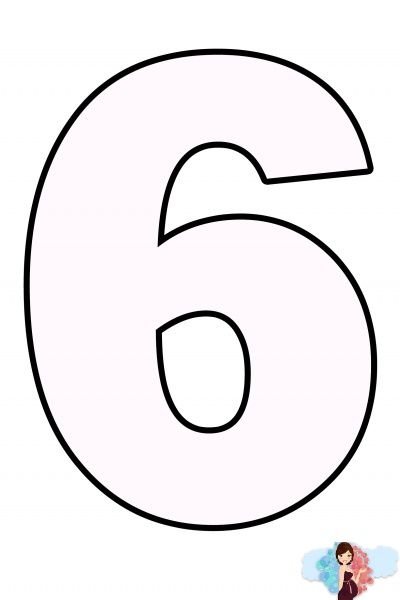 Цифра 6 раскраска