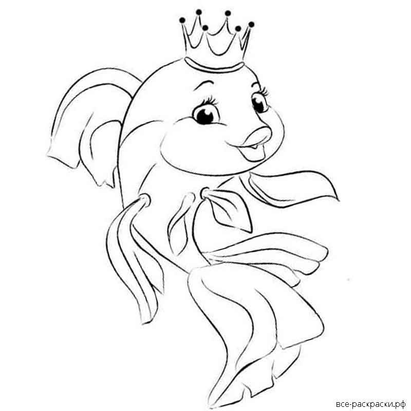 Золотая рыбка трафарет