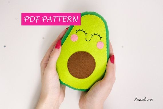 Выкройка авокадо игрушка из фетра
