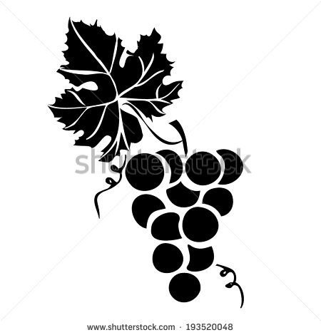 Виноградная лоза вектор чб