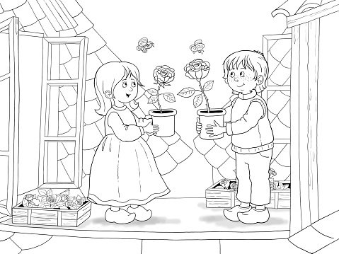 Раскраска Герды и Кая