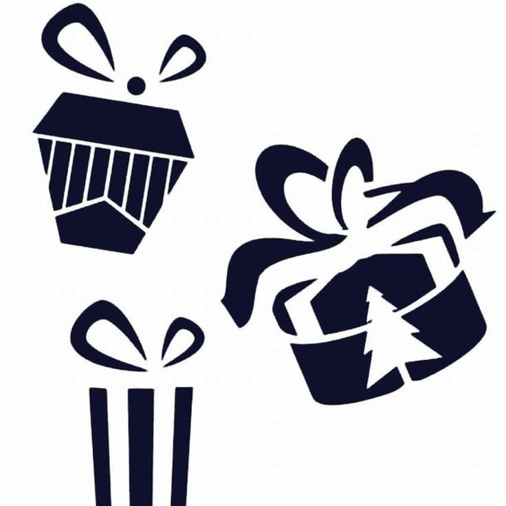 Трафареты на новый год подарки