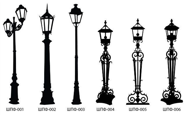 Трафарет уличного фонаря