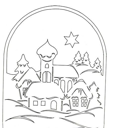 Рождественские трафареты на окна