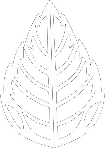 Трафарет листьев для вырезания