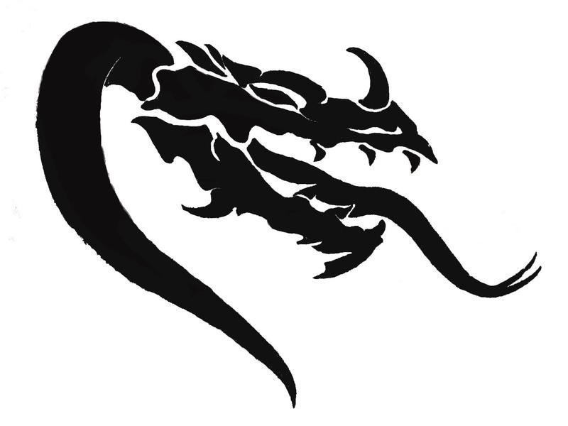 Трафареты драконов