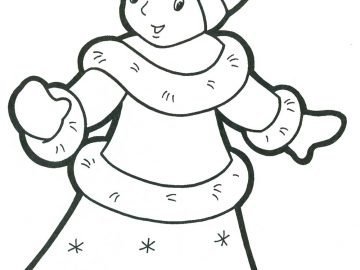 Трафарет Снегурочки на окно