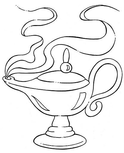 Лампа Аладдина раскраска для детей