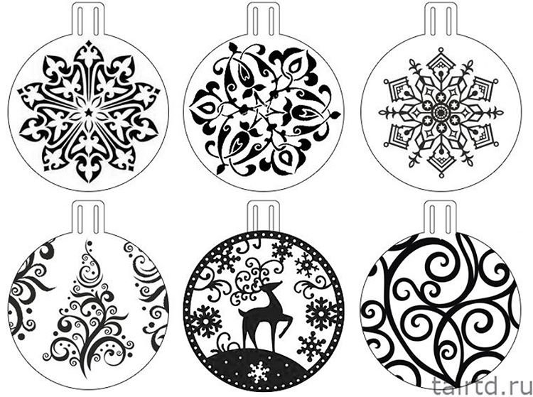 Узоры на елочных шарах
