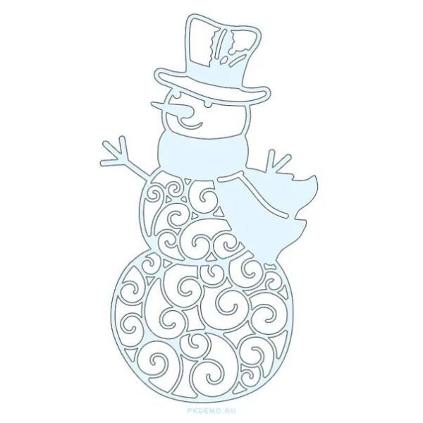 Снеговик трафарет для вырезания на окно