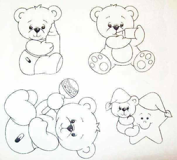 Мишка трафарет