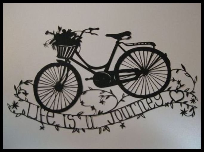 Трафарет велосипеда на стену